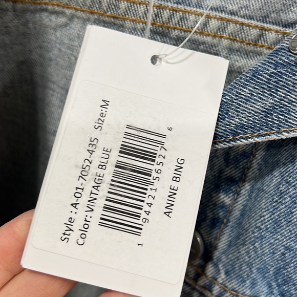 ANINE BING Rory Denim Jacket in Vintage Blue - Picture 6 of 9